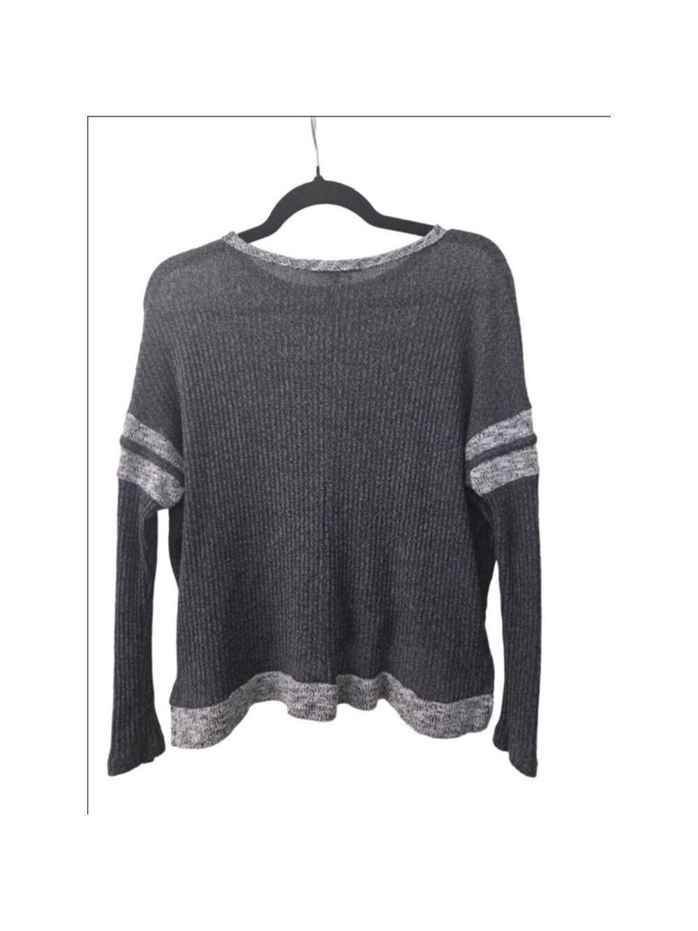 Green Envelope Gray Ribbed Knit Sweater Medium - Picture 2 of 5